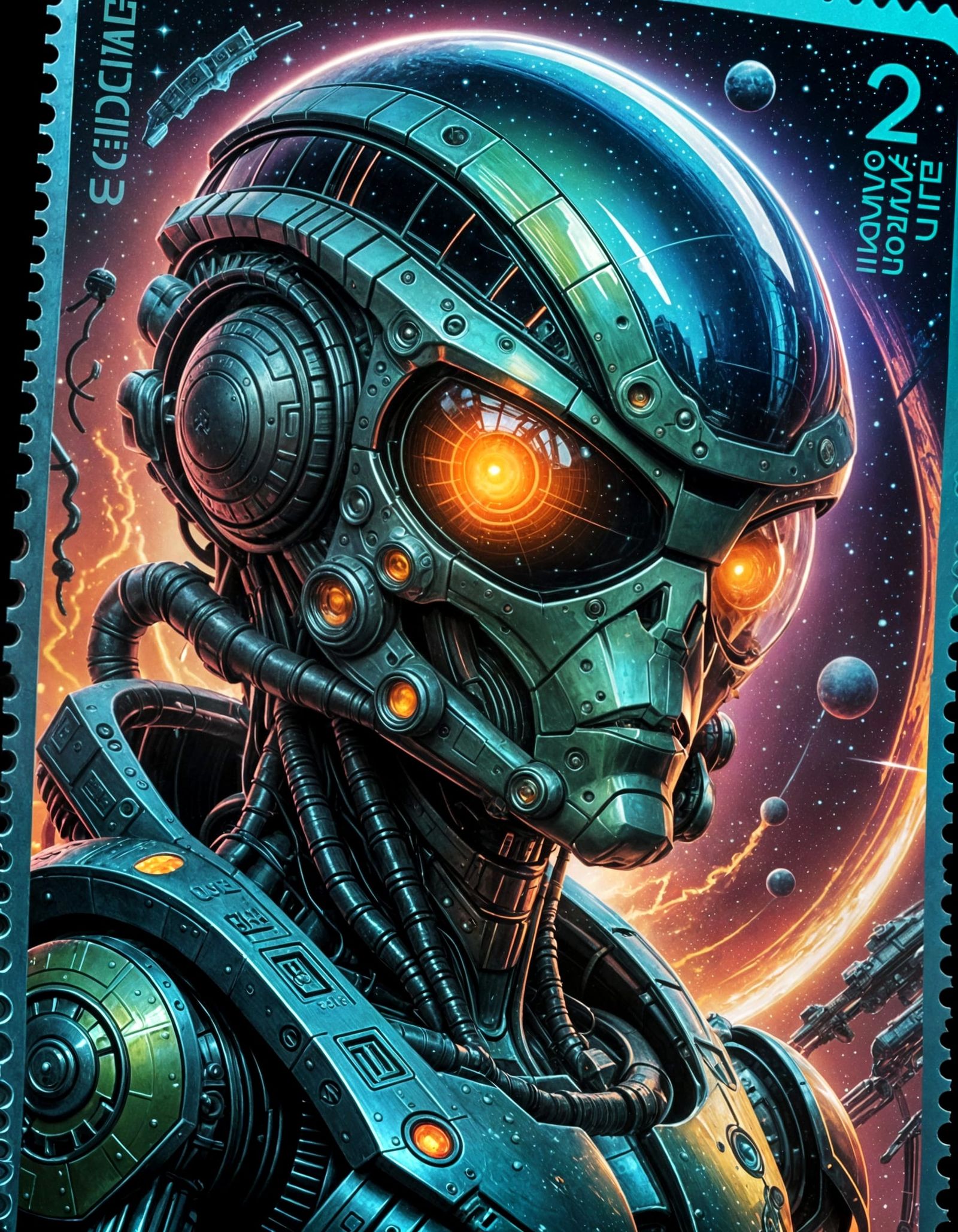 Alien World Postage Stamp