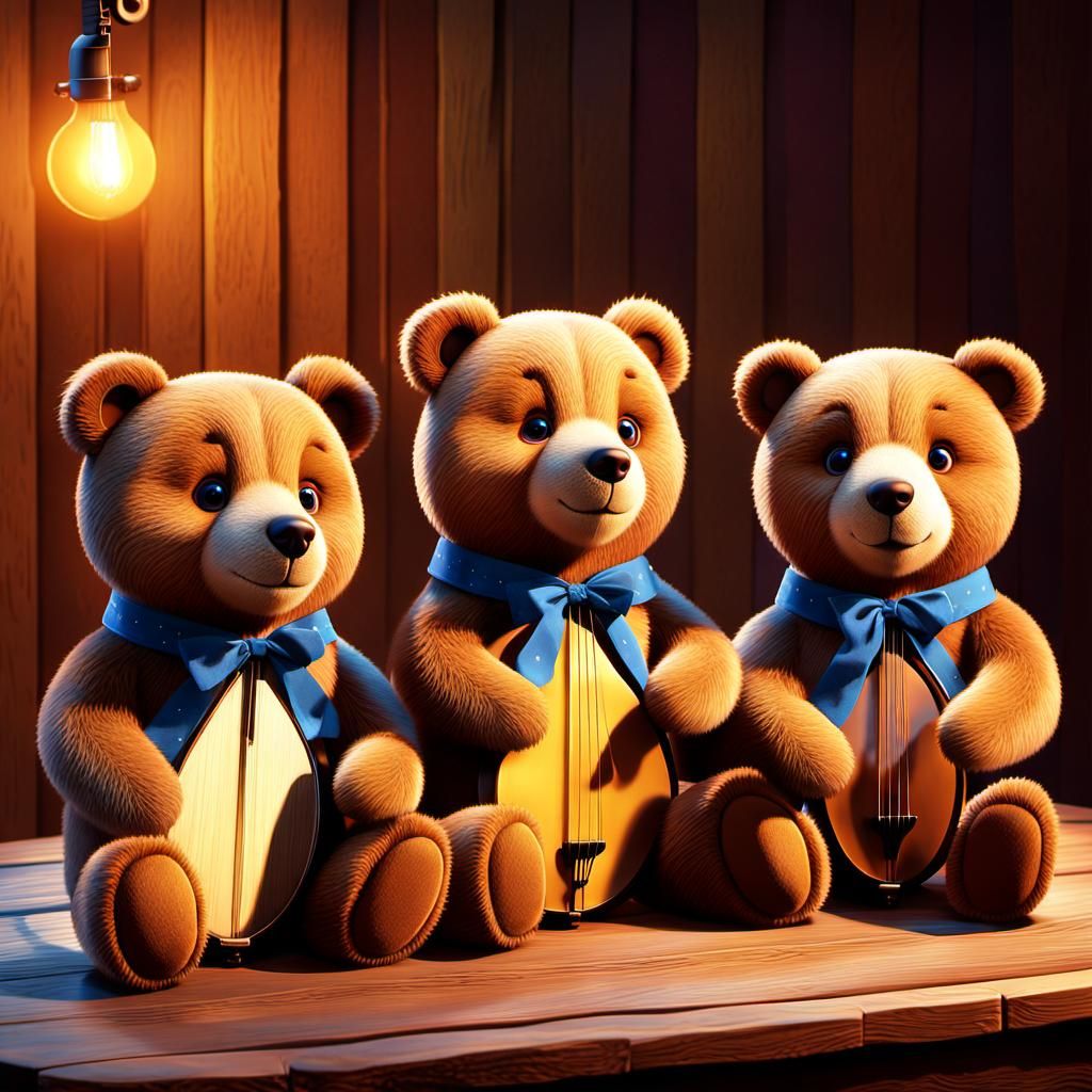 Pixar-Inspired Teddy Bears Perform on Stage