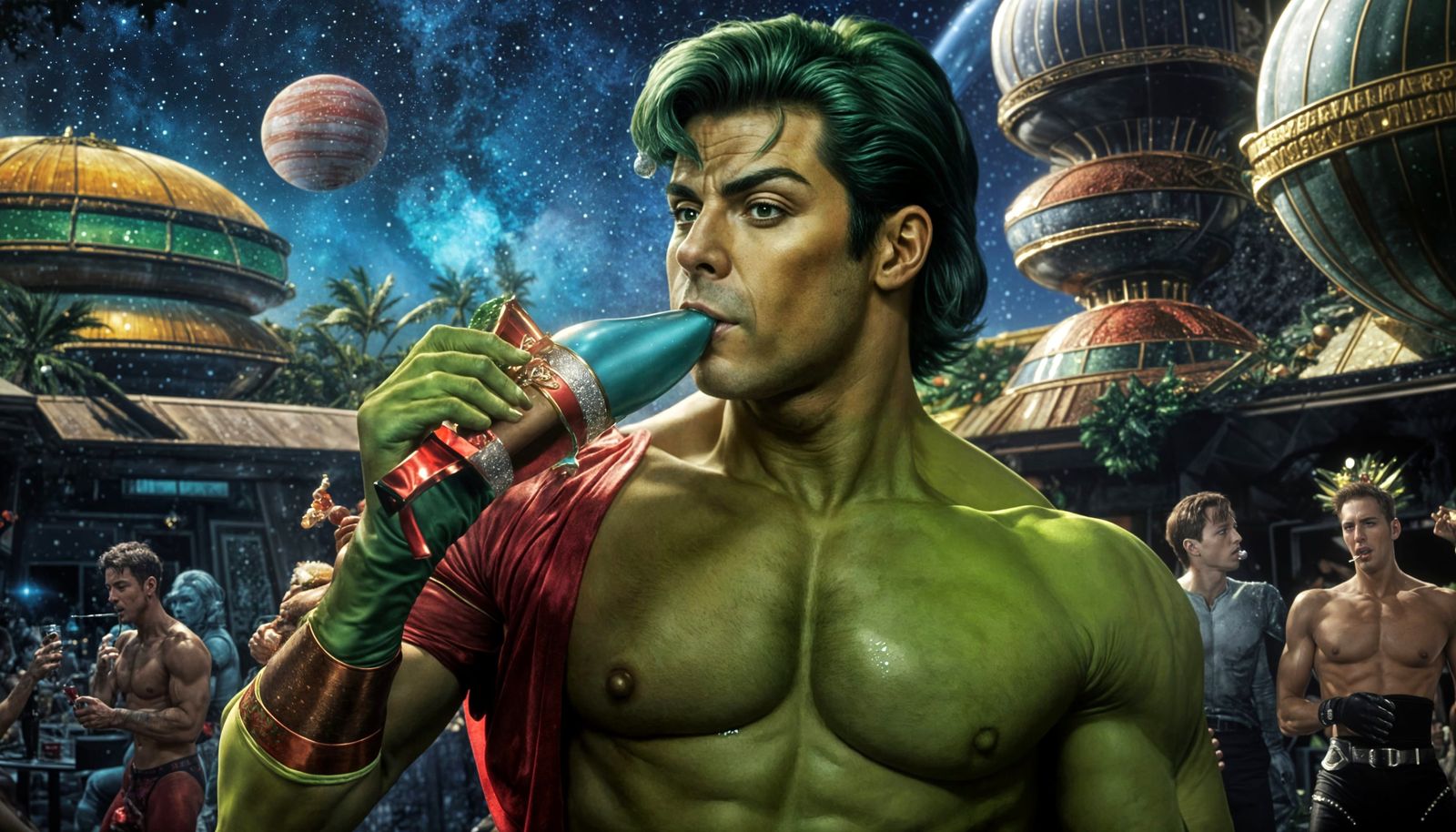 Orions' Christmas Fiesta in Futuristic Paradise