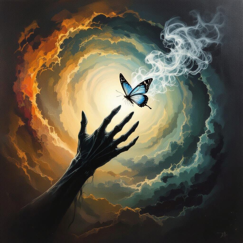 Desperate Grasp for Illusion in Dark Surrealist Art