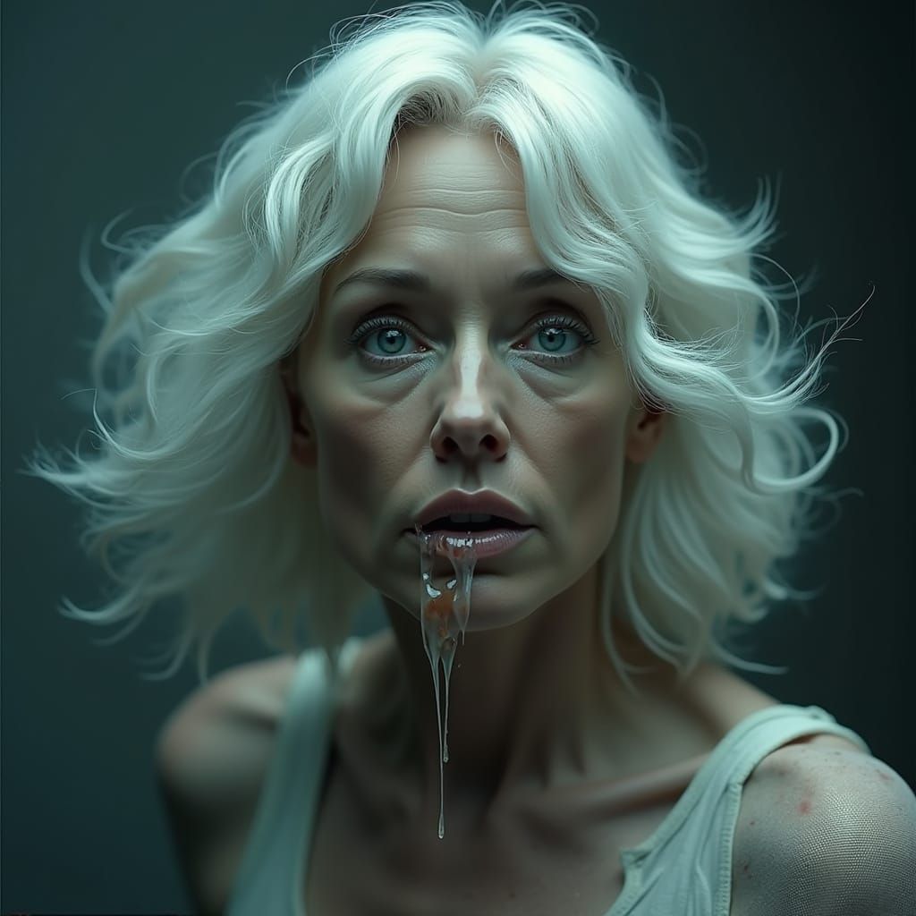 Ethereal Woman in Moody, Atmospheric Lighting