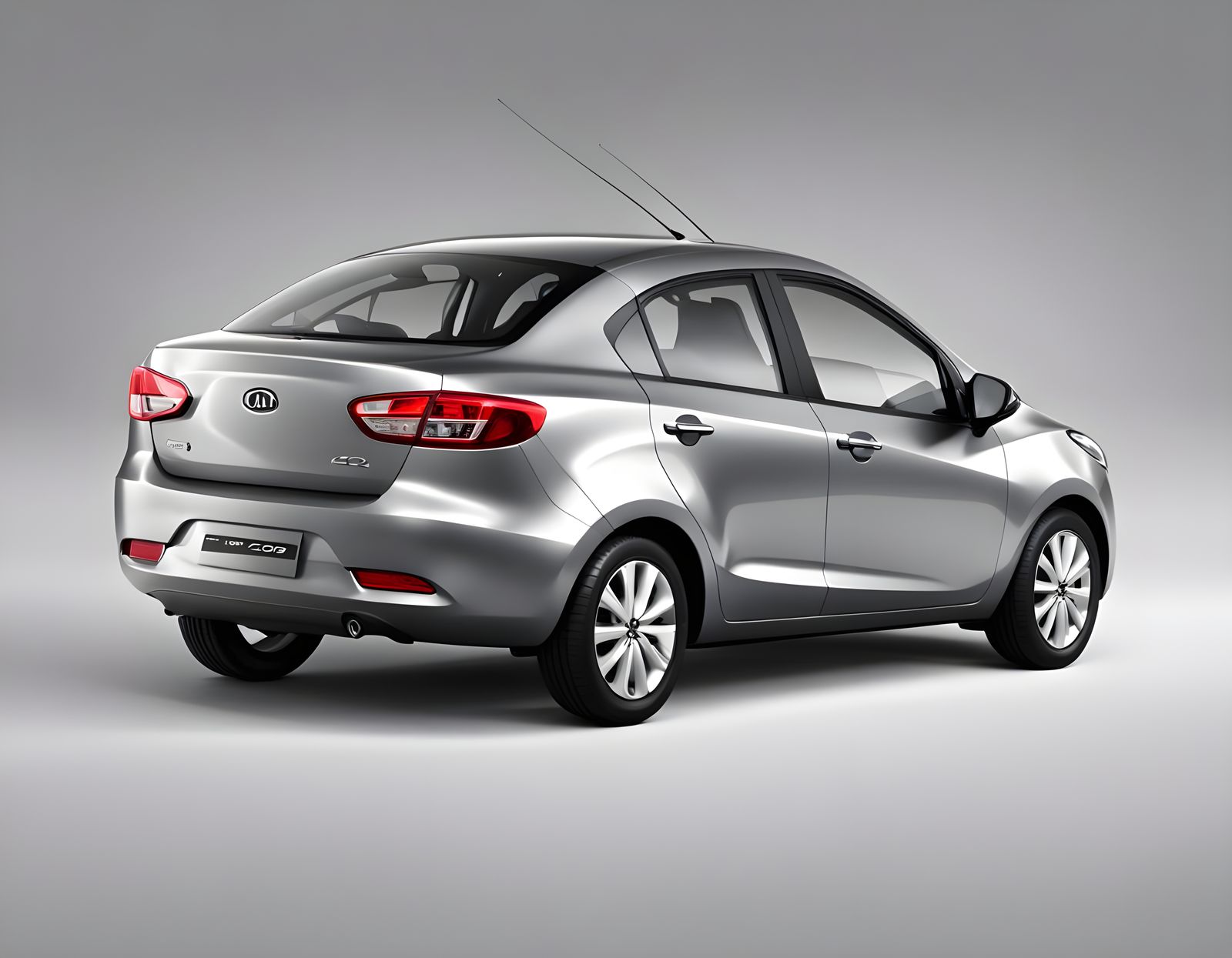 Grey 2010 Kia Demio Sedan: 3D Render