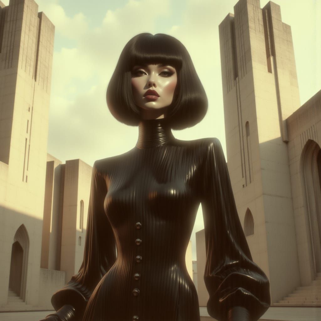 Brutalist Beauty in Golden Sunset