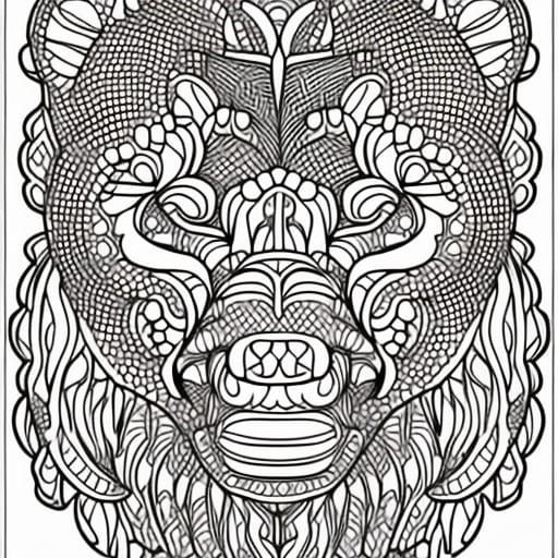 Simple Bear Coloring Book Page