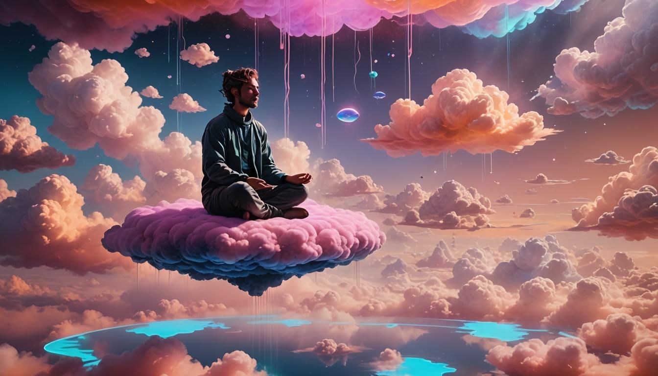 Meditating on Clouds: Surreal Sci-Fi Concept Art