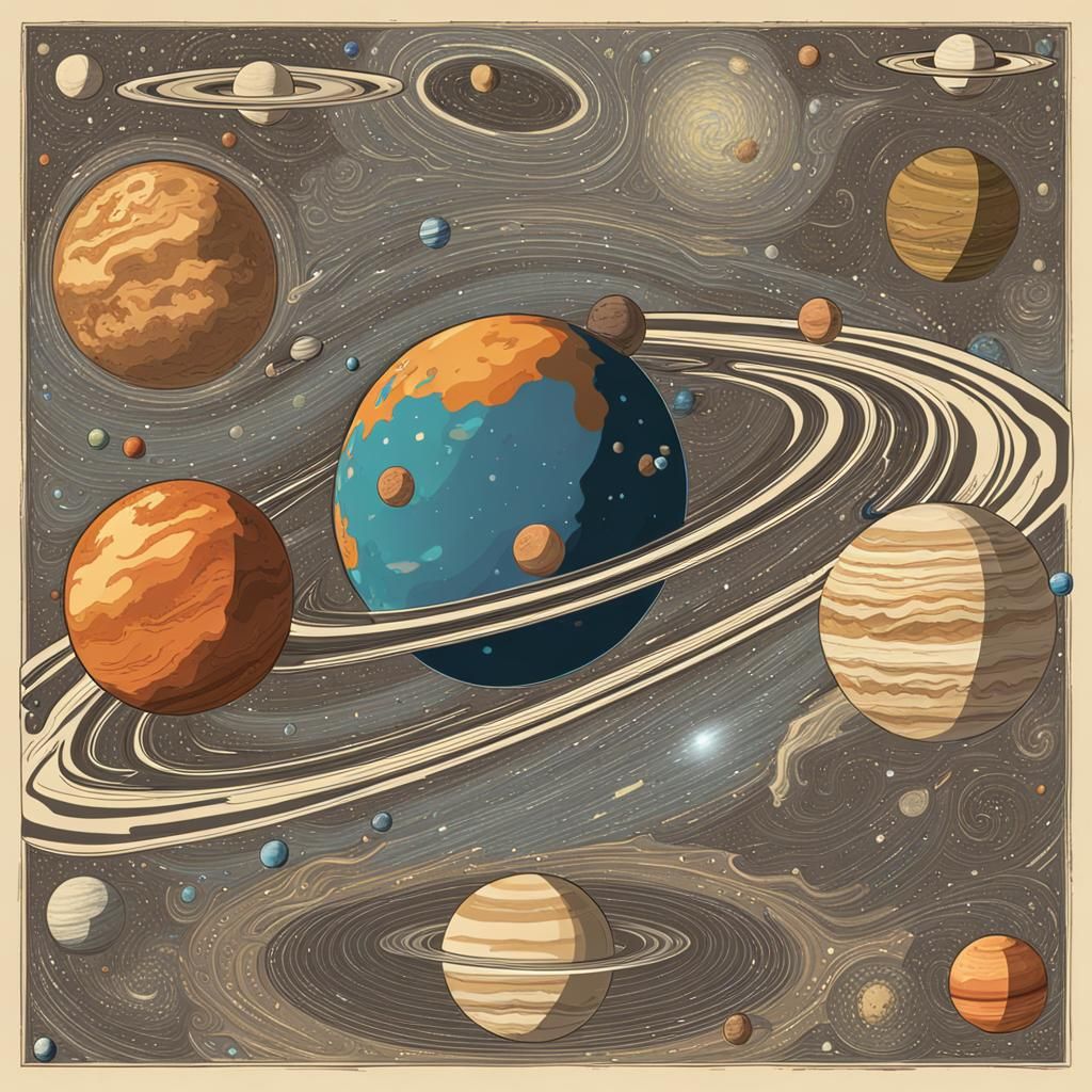 AI Generated Image of Planets