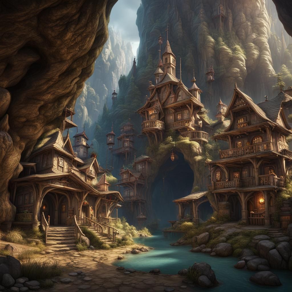 Fantastical Town Hidden Inside a Cave