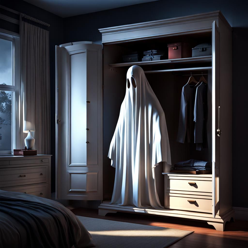 Sinister Ghost Emerges from Wardrobe in 3D Horror