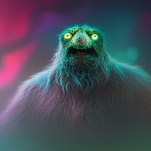 Whimsical Furry Alien in Dark Fantasy Style