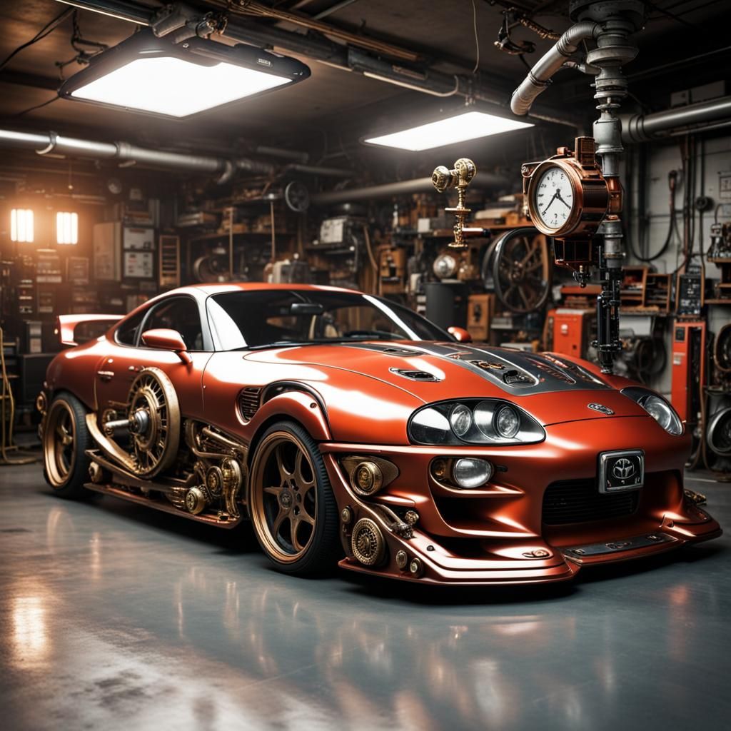 Toyota Supra in Steampunk Warhammer Style