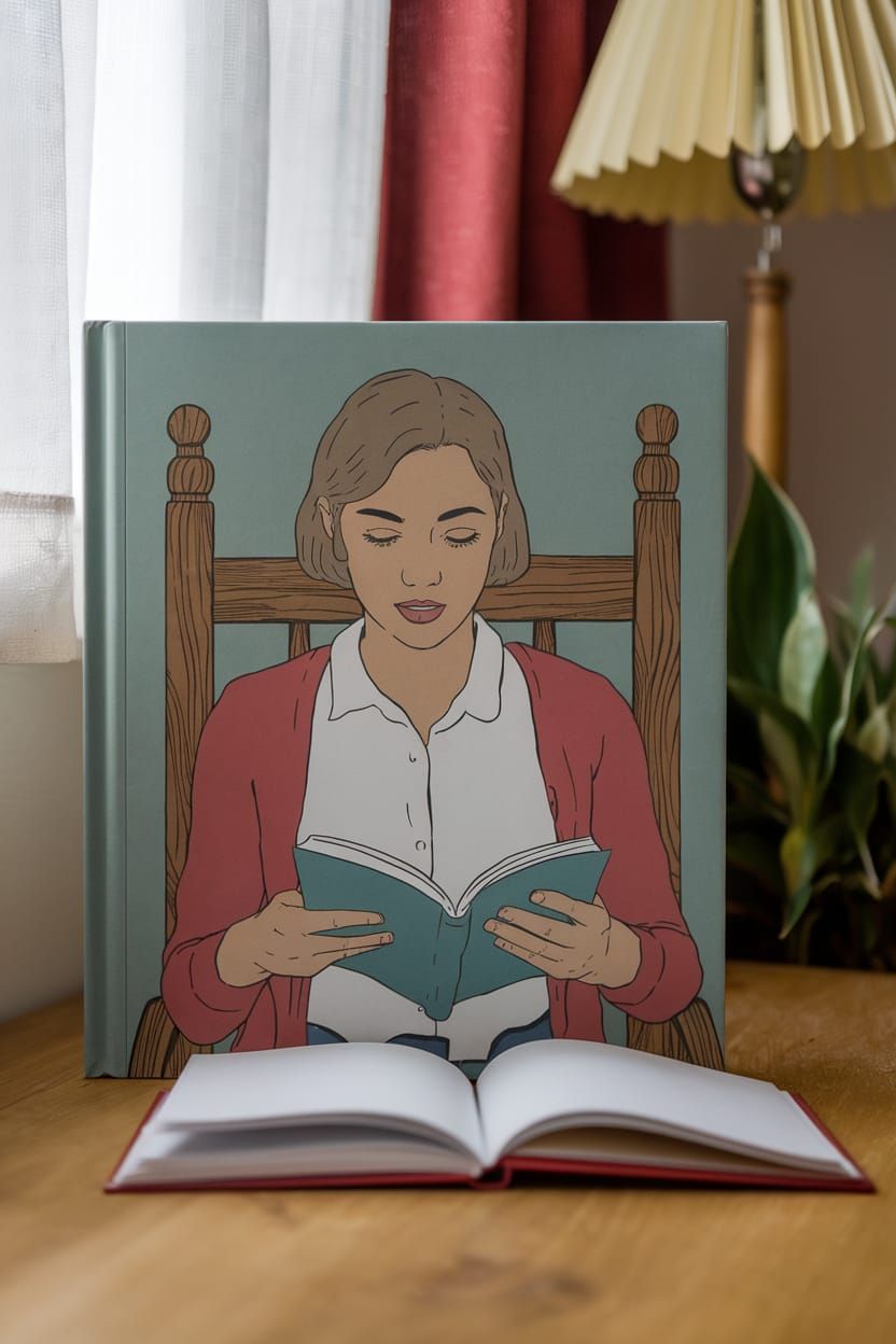Woman Reading Book Illustration