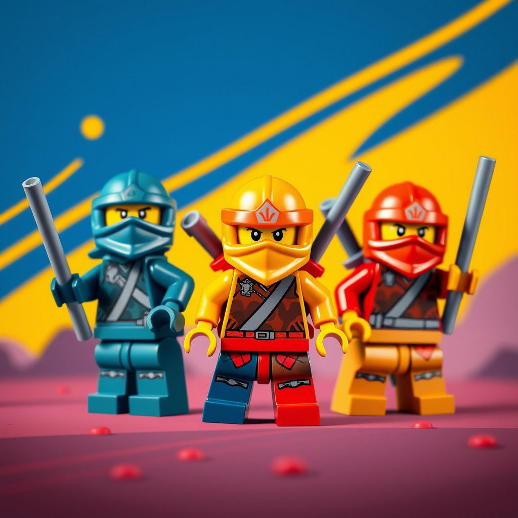 Lego Ninjas in Cartoon Style