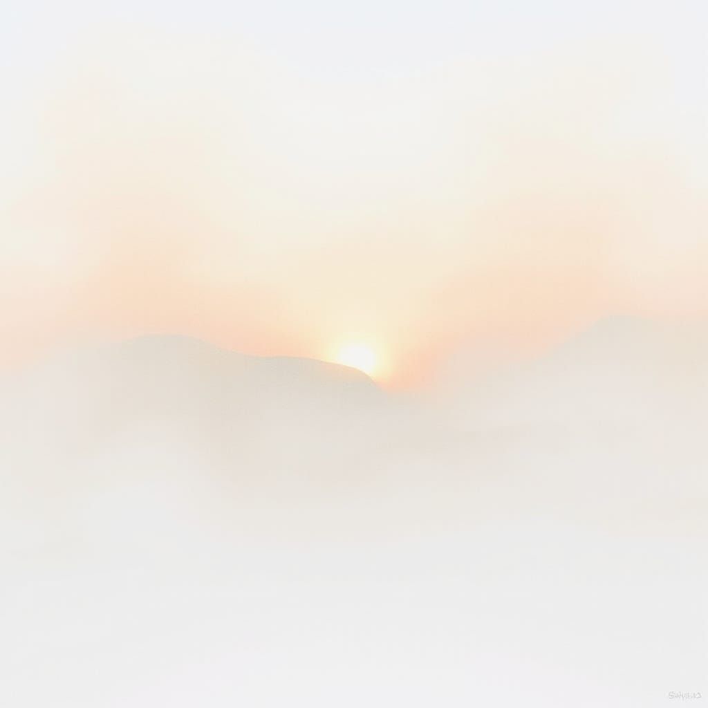 Ethereal Sunrise in Soft Watercolor Style
