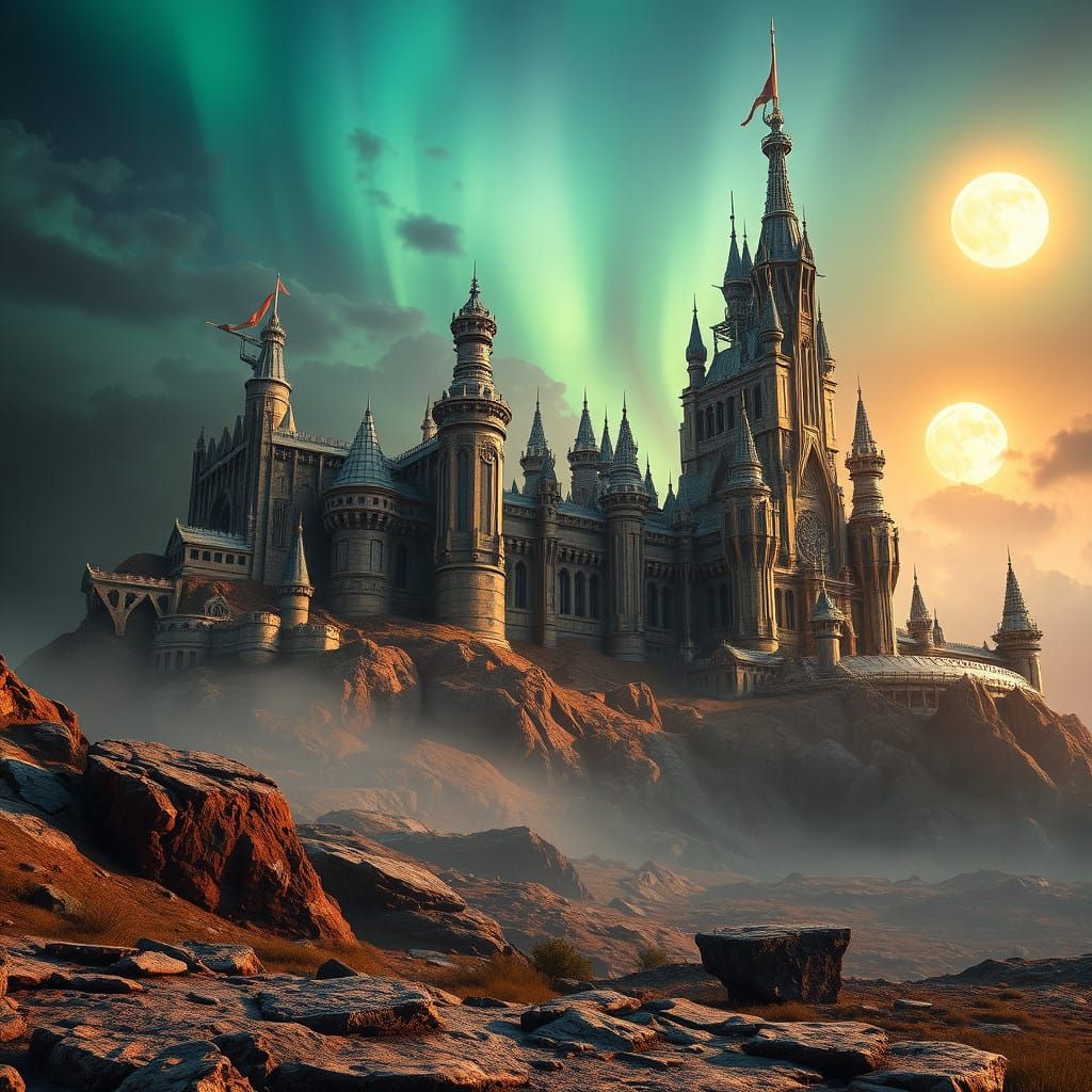 Futuristic Castle Dominates Terraformed Landscape