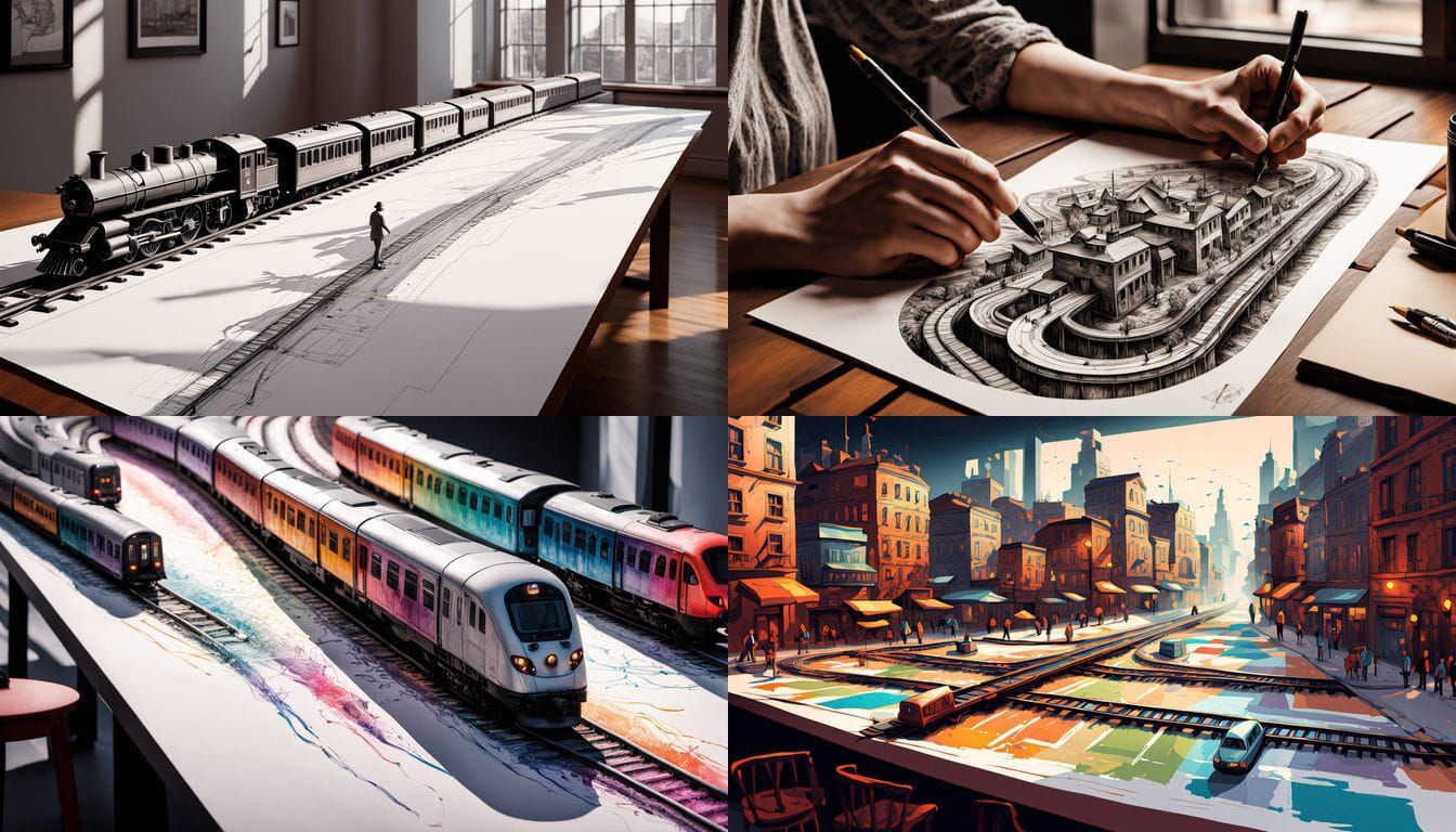 “A Paper-Folded Train on a Giant Table”