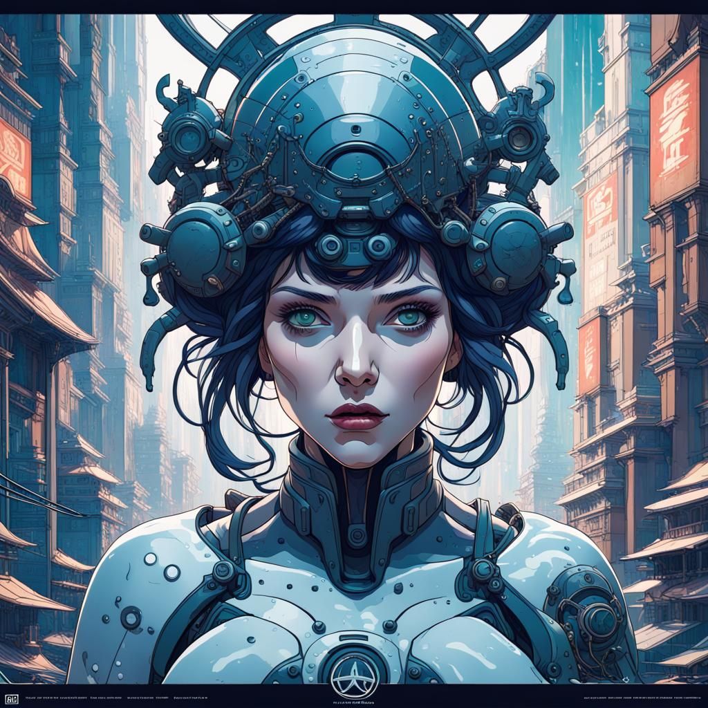 Ghost in the Shell in Art Nouveau Style