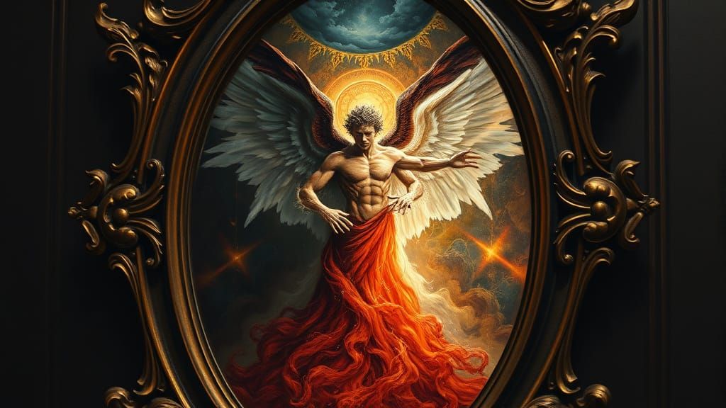 Antique Mirror Reflects Soul's Transformation from Hell to H...