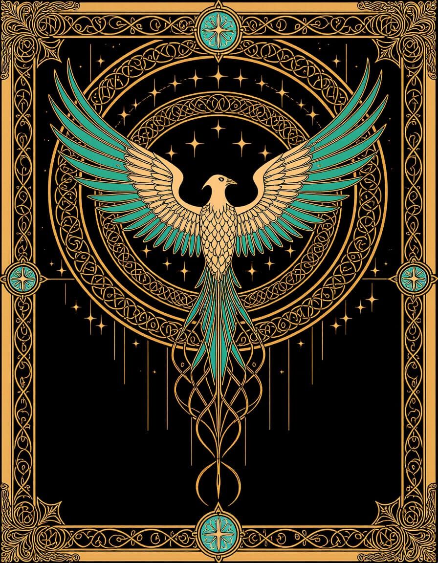 An array of arcane magick symbols on a plain black background