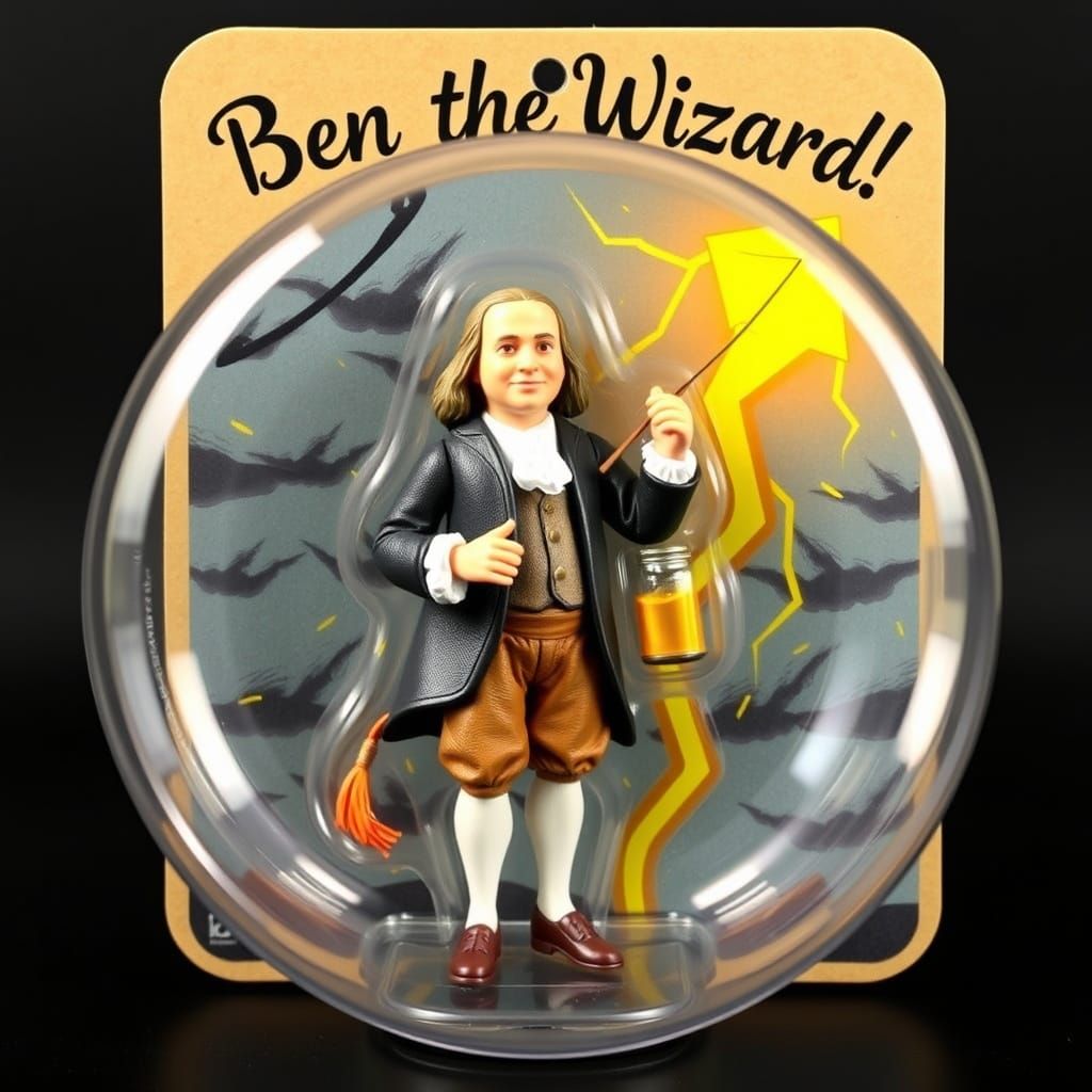 Benjamin Franklin Collectible Toy in Folk Art Style