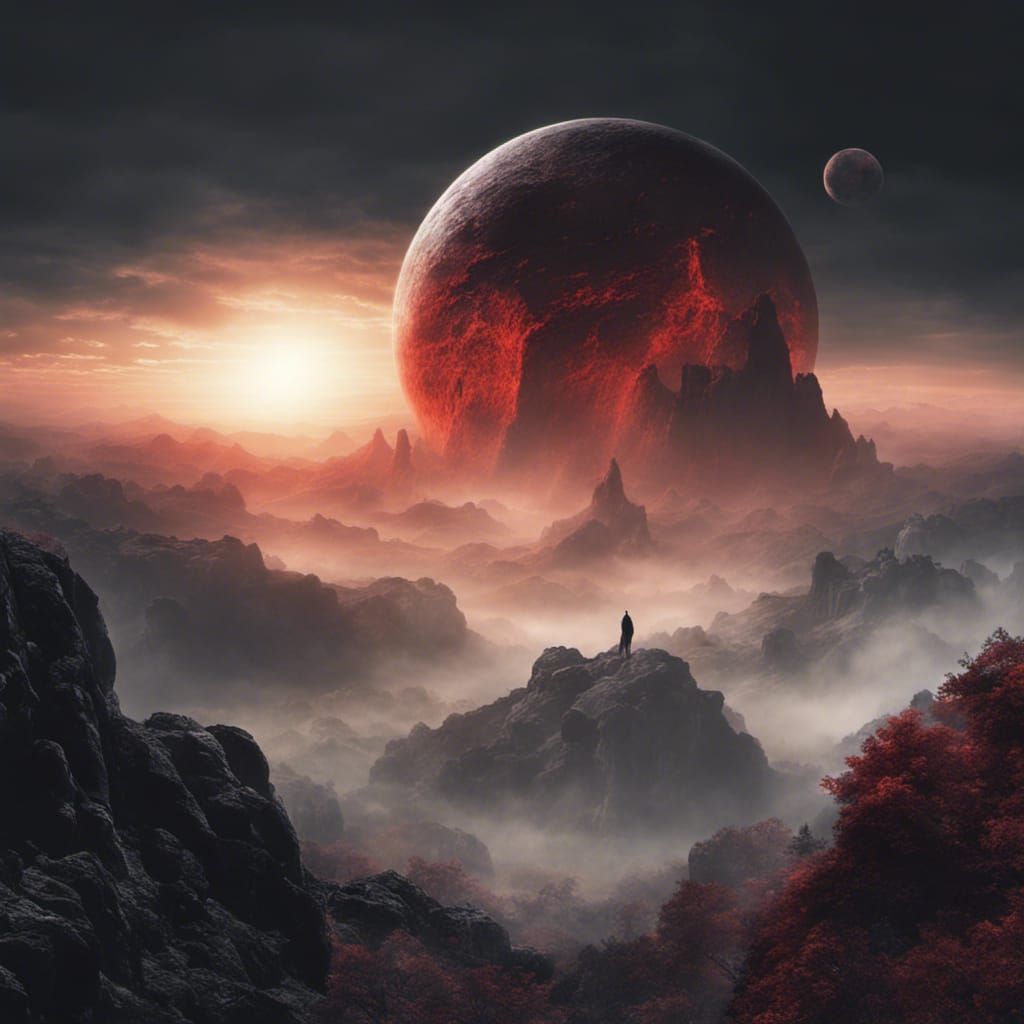 Bleeding Sun Over Mysterious Distant Planet