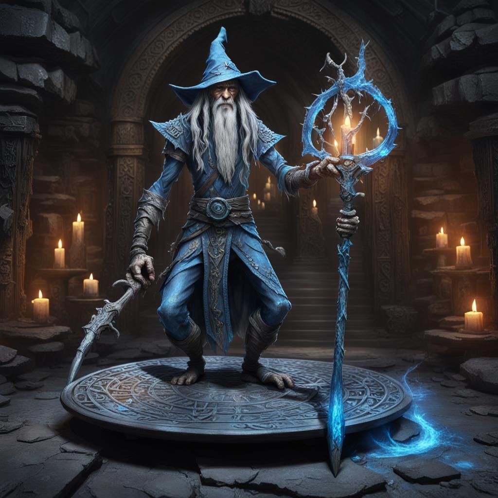 Runed Gray Elf in Dark Temple