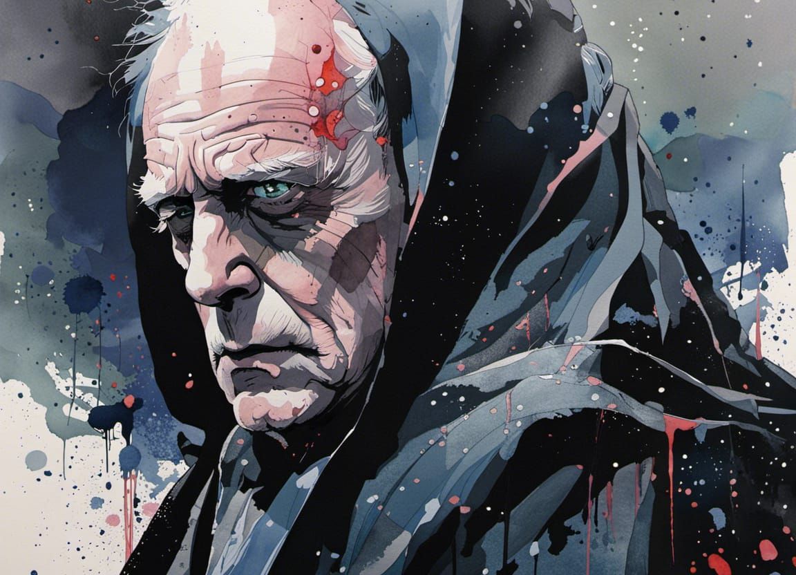 Damaged Emperor Palpatine: Watercolor Illustration