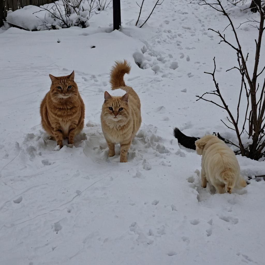 Meatworm and Larry Play in the Snow
