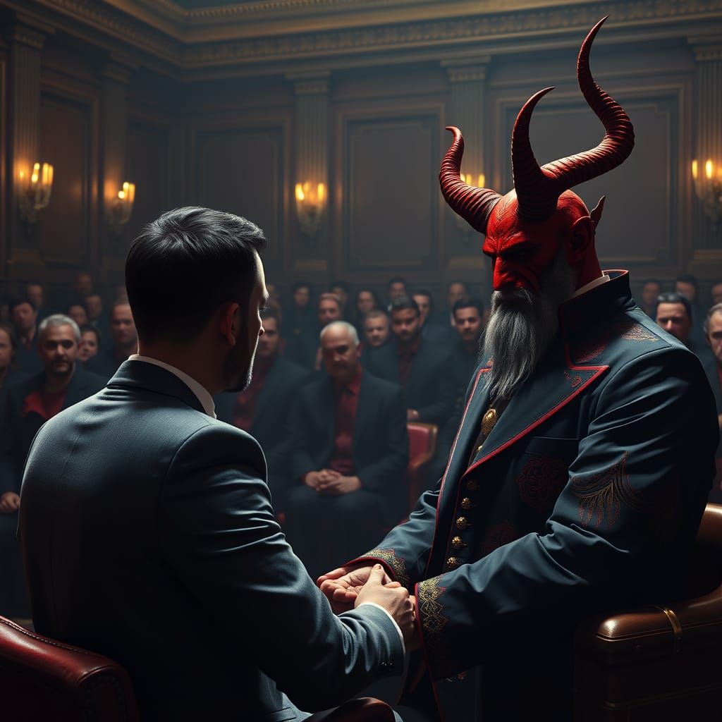 Lawyer Meets Mephisto in Dark, Foreboding Courtroom
