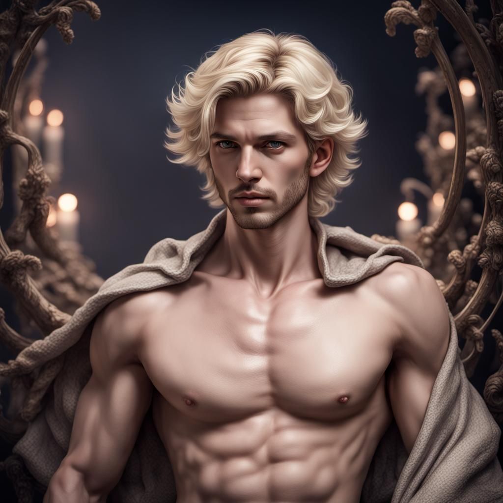 Hyperrealistic Male Aphrodite Portrait in HDR