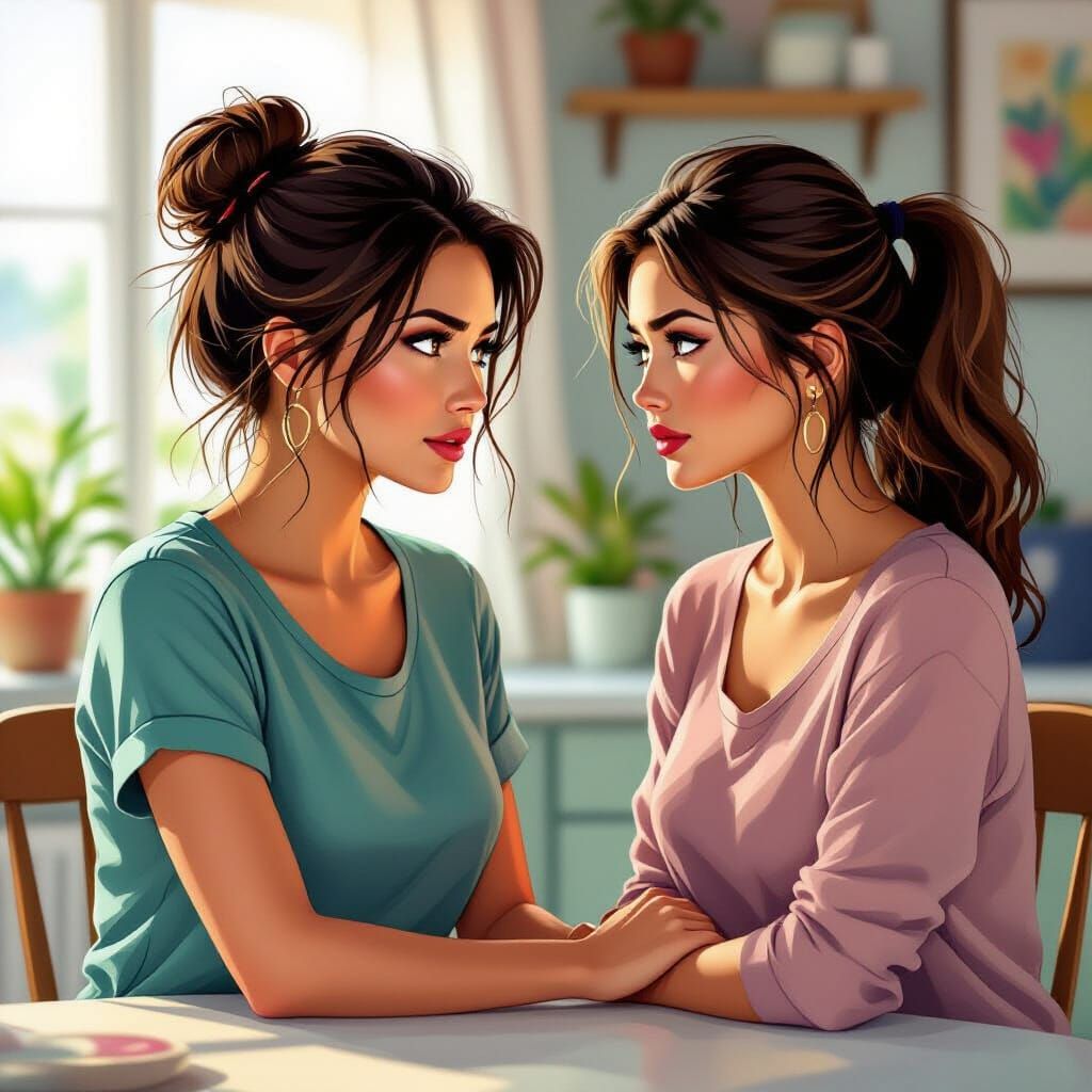 Scornful Gaze in a Domestic Setting