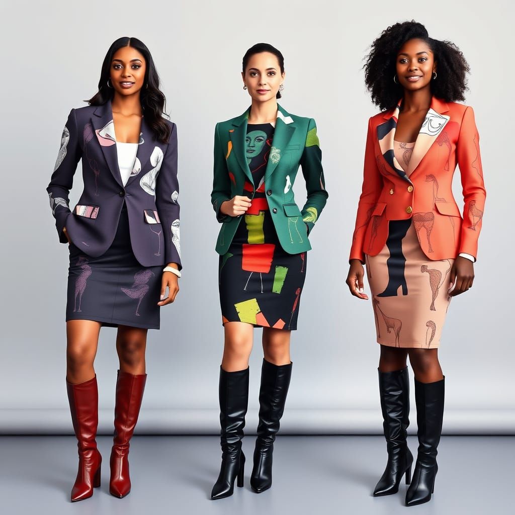 Colorful Abstract Sculpture Outfits for Businesswomen