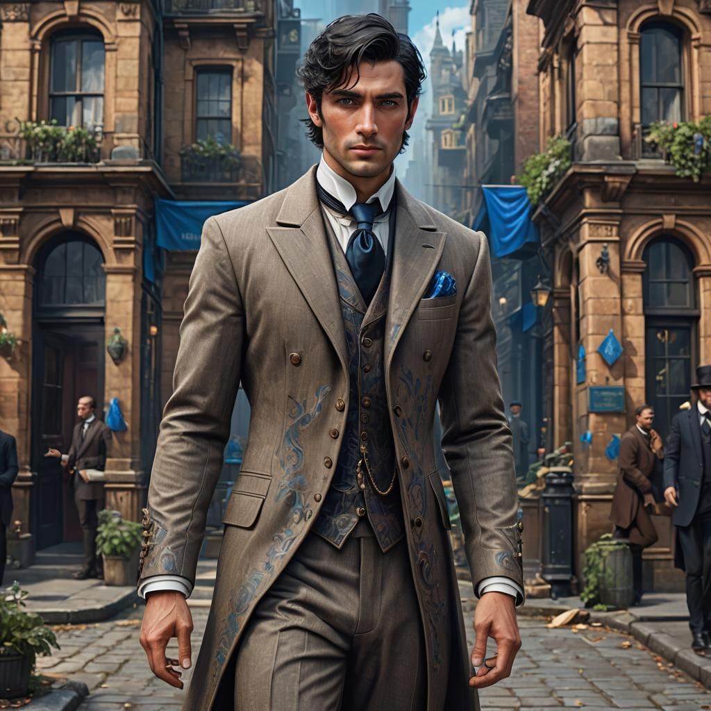 Handsome Young Gentleman in Victorian Style, Fantasy Art