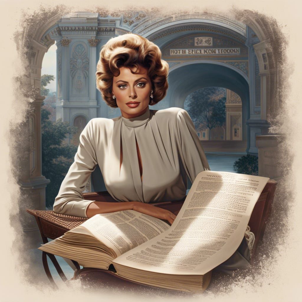 S. Loren liest Zeitung