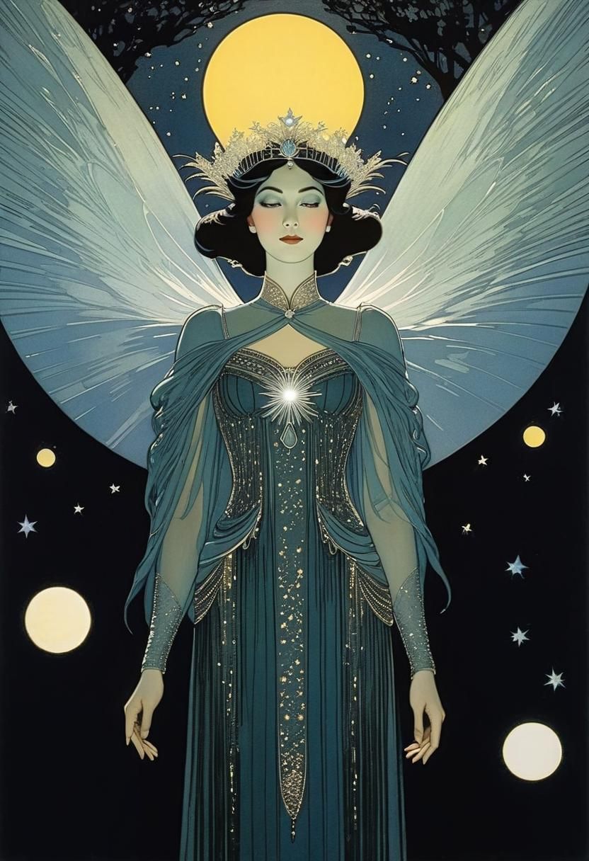 Enigmatic Queen of the Night: Gothic Art Piece