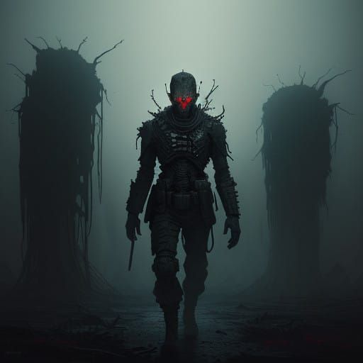 Cyberpunk Abomination in Distressed Uniform