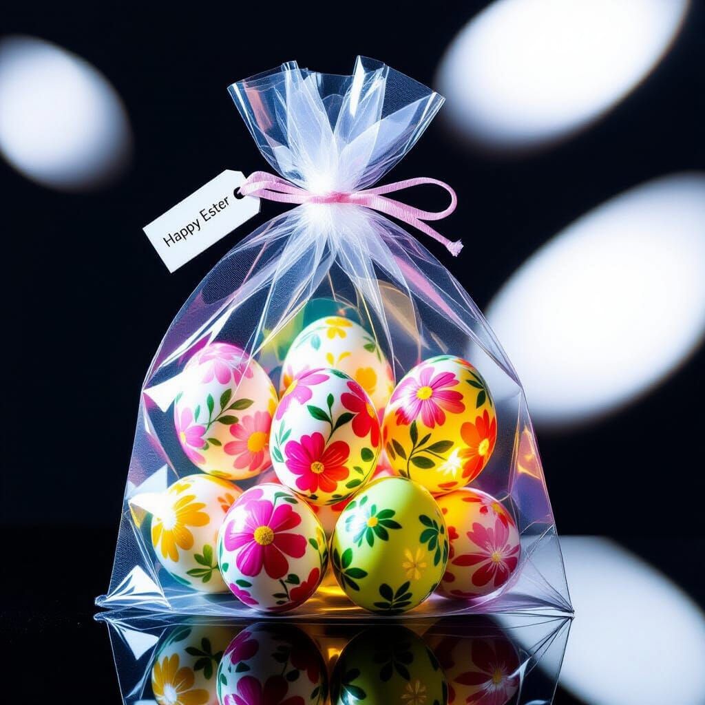 Glowing Bag with Hand-Painted Easter Eggs