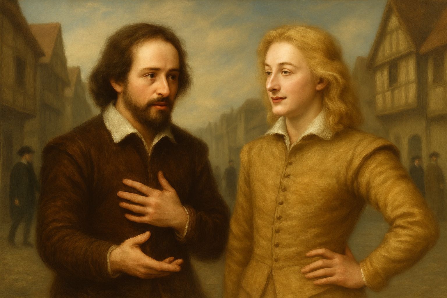 Shakespeare and Southampton Portrait in Gainsborough Style