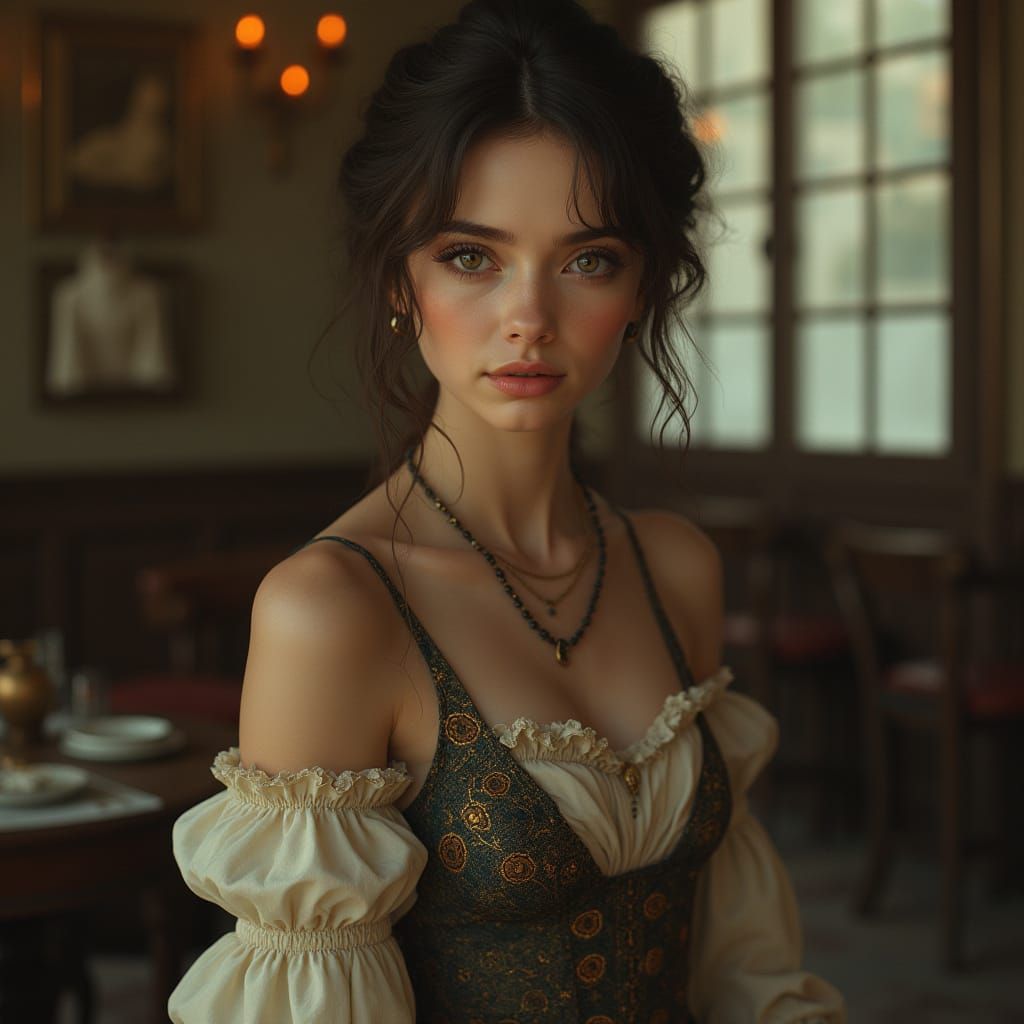 Elegant Woman in Hyperrealistic Portrait