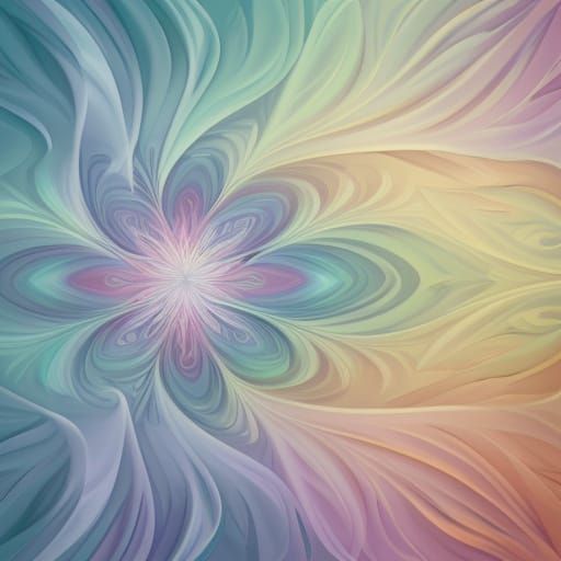 Pastel Fractal Dance in Abstract Expressionism Style