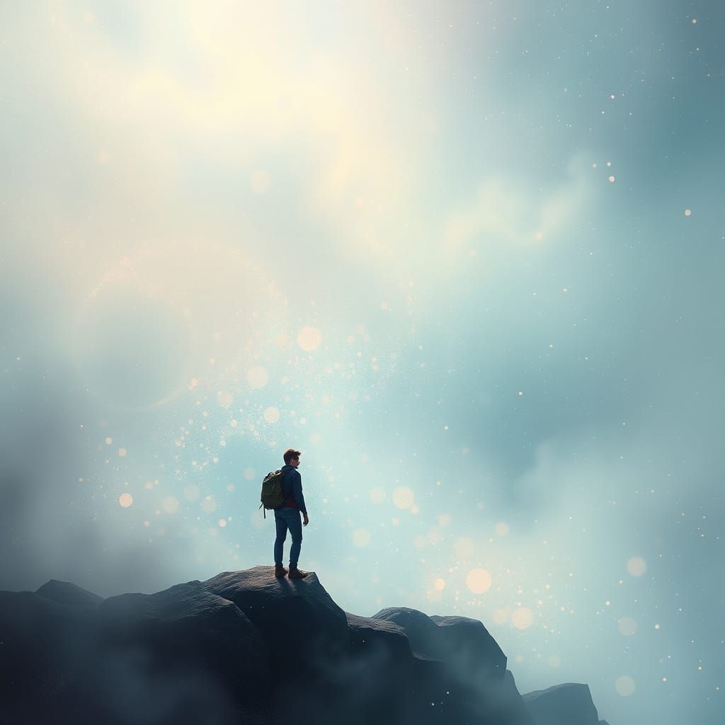 Dreamlike Wanderer in a Realm of Whispers