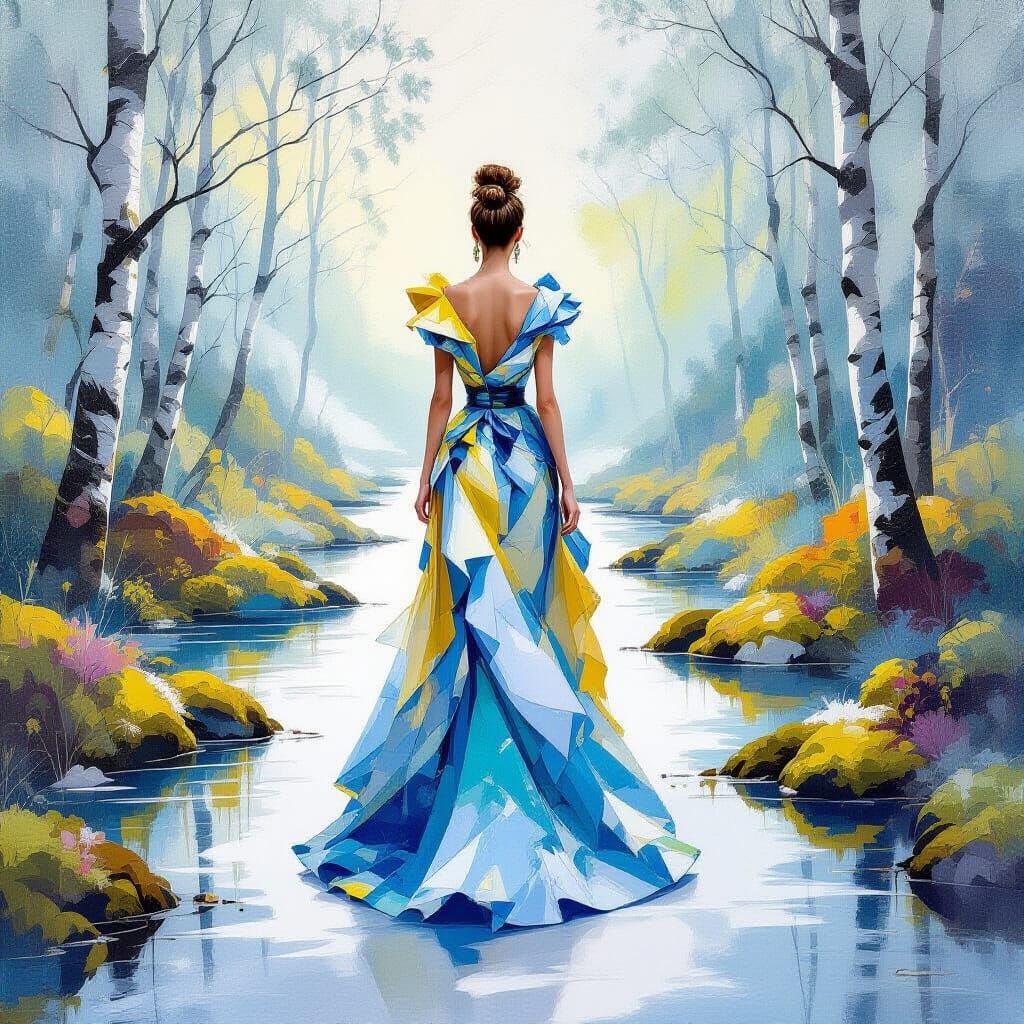 Fashionista in Dreamy Blues and Yellows