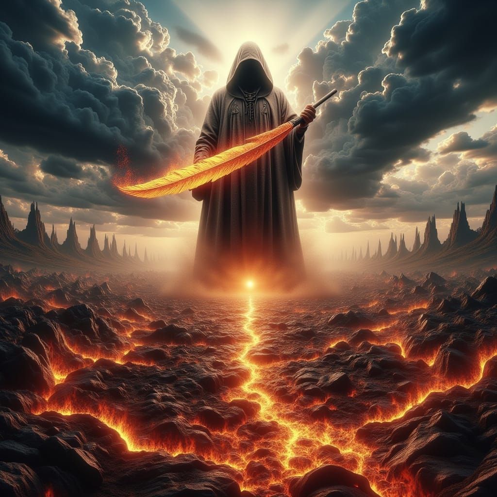 Ethereal Divide: Supernatural Figure Splits Realm into Heave...