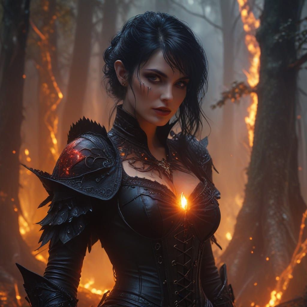 Ethereal Elf Woman in Dark Fantasy Realism