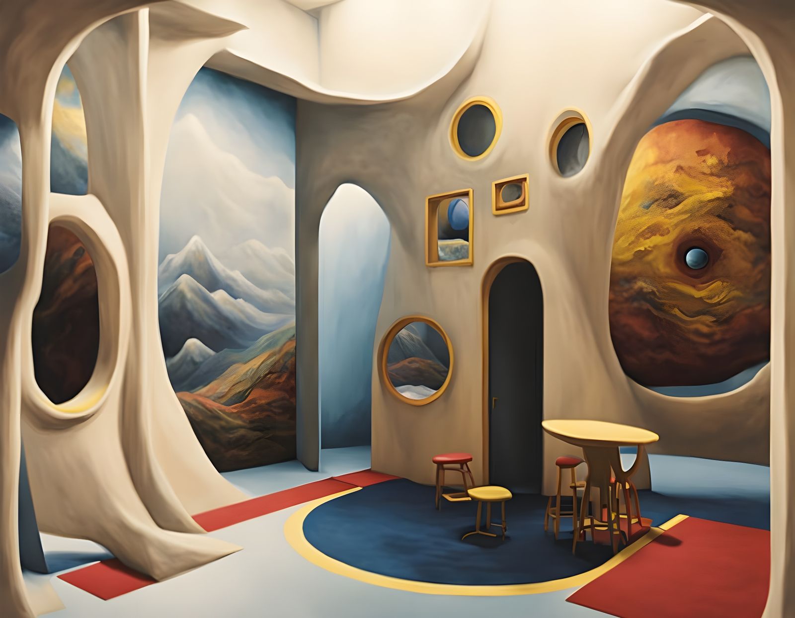 Underground cave room