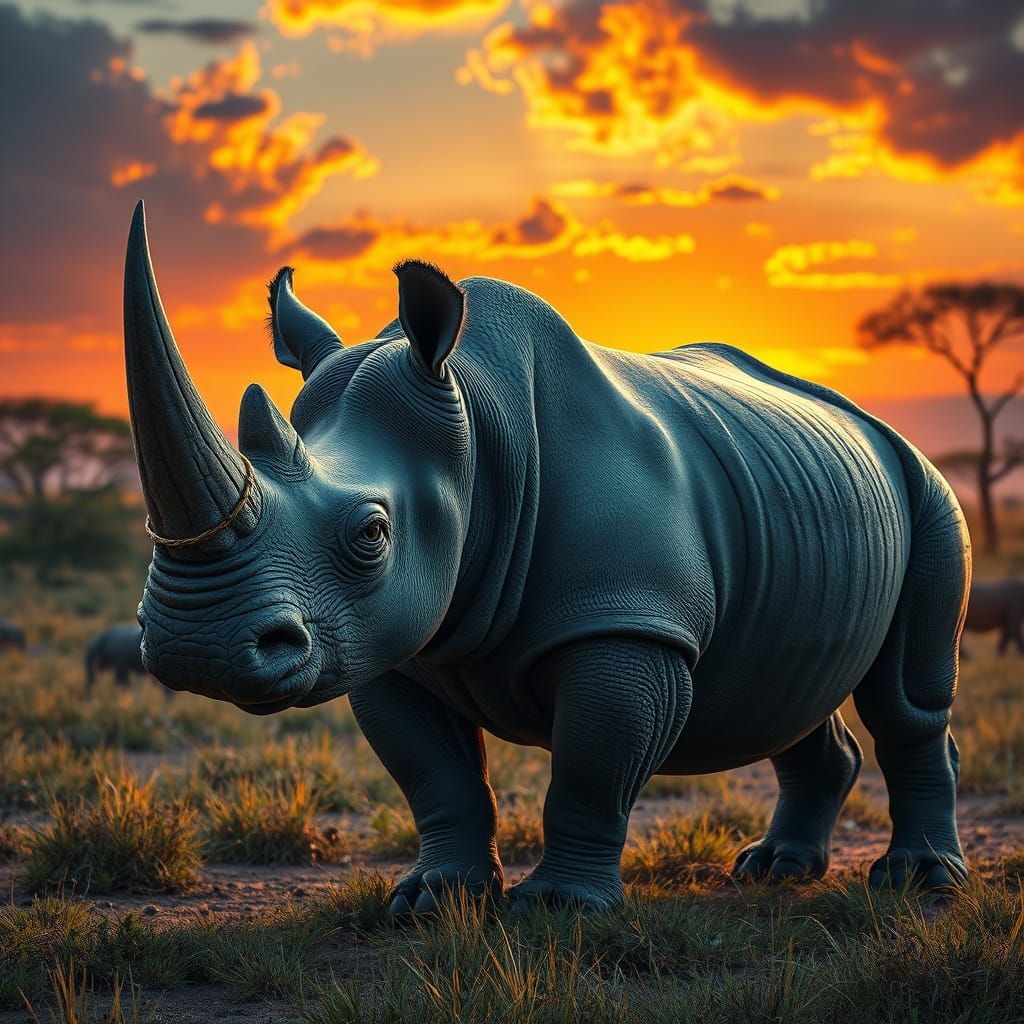 Armadillo Rhino in Hyper-Realistic Digital Painting