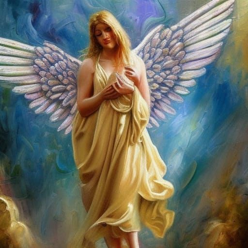 Biblically Accurate Angels in Expressionist Oil Painting