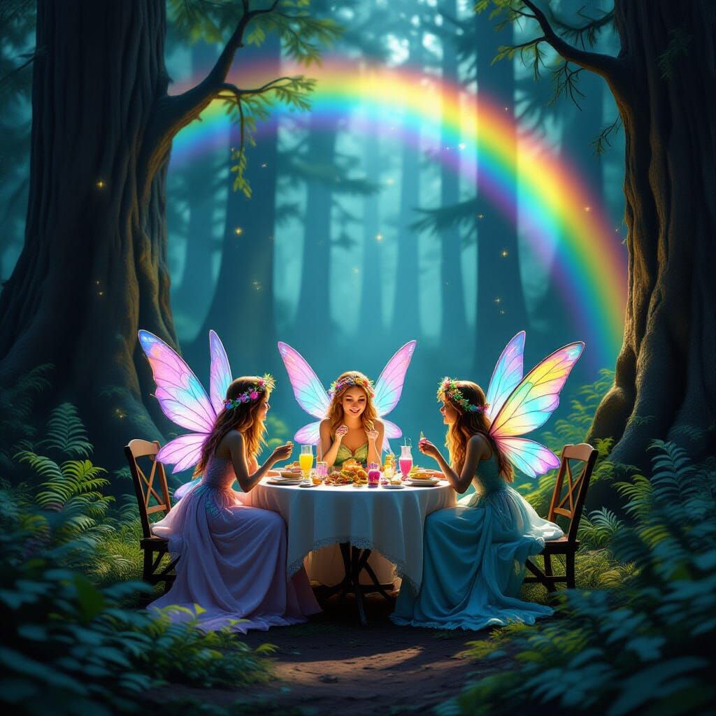 Rainbow Fairy Party in Old Growth Forest