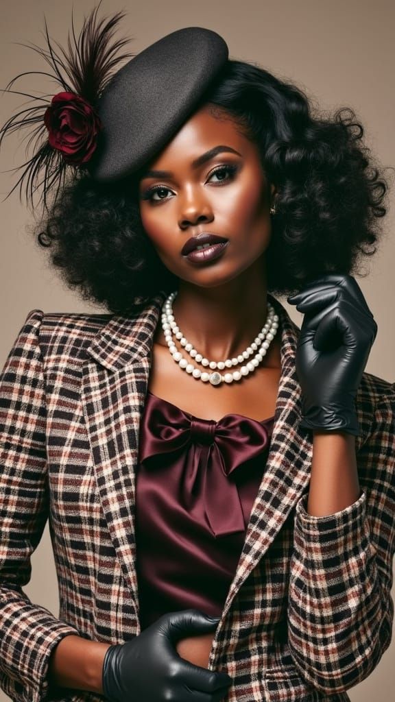 Elegant Portrait of a Woman in Vintage Style