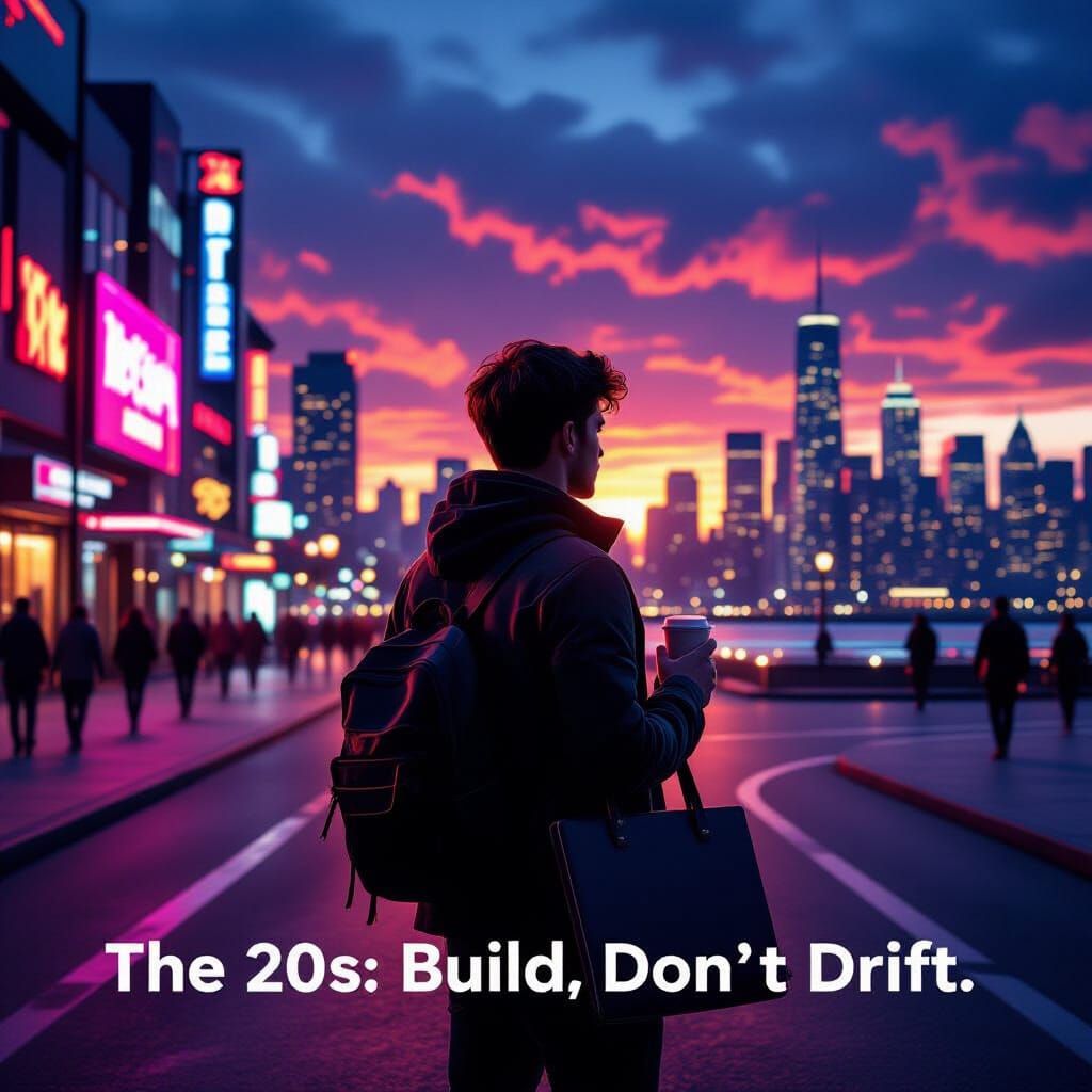 Man Chooses Growth Path Over Distractions at Sunrise