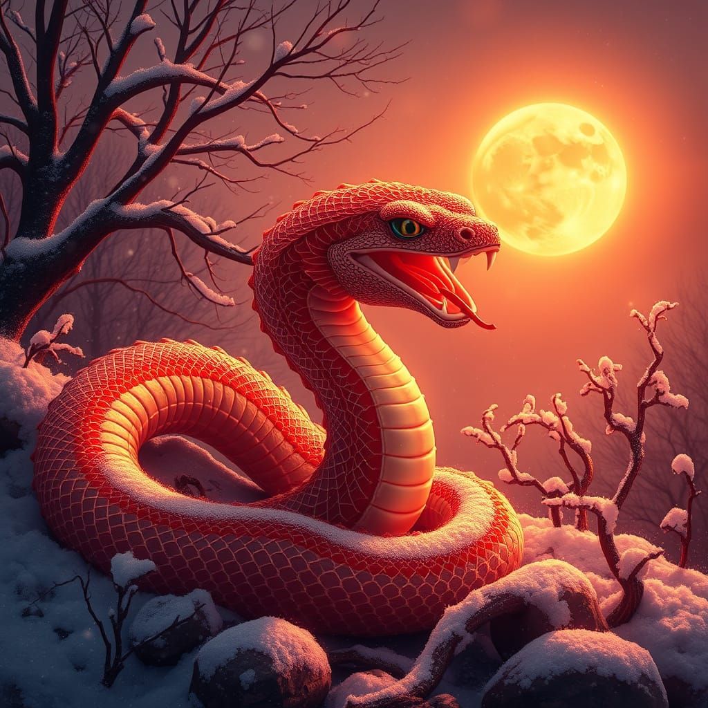 Celestial Serpents Amidst Lunar New Year Festivities
